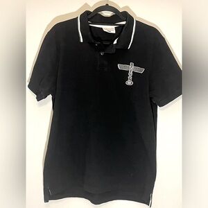 Red Canoe Vintage Boeing Airplane Co Short Sleeve Polo Black Men’s XL (A)